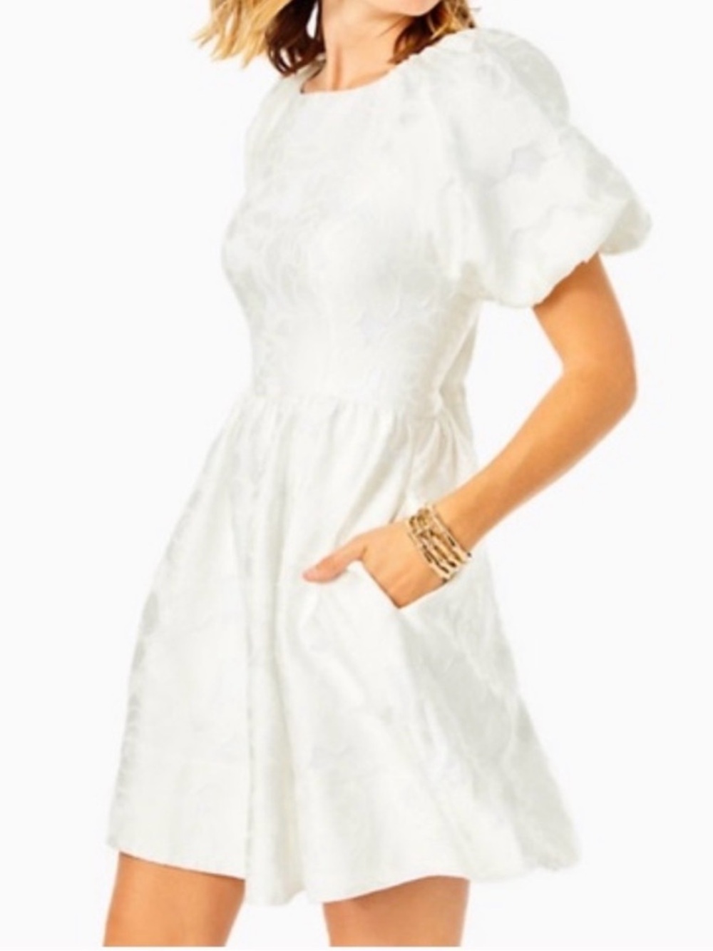 Lilly Pulitzer White Floral Jacquard Dress